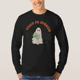 Retro SLP Halloween Niedlich Ghost Trick oder Spee T-Shirt