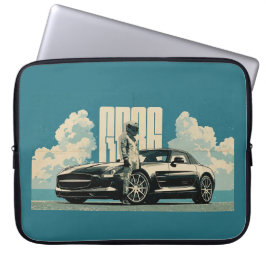 Retro-SLS-Supersportwagen-Rennfahrer-Grafik-Laptop Laptopschutzhülle