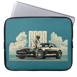 Retro-SLS-Supersportwagen-Rennfahrer-Grafik-Laptop Laptopschutzhülle