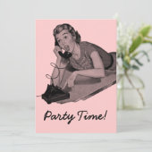 Retro-Slumber-Party Einladung (Stehend Vorderseite)