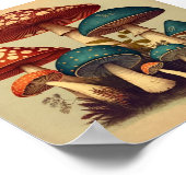 Retro Small Mushrooms Collection 4 Poster (Ecke)
