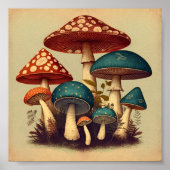 Retro Small Mushrooms Collection 4 Poster (Vorne)