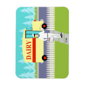 Retro Small Town Milkman Flexible Magnet (Vertikal)