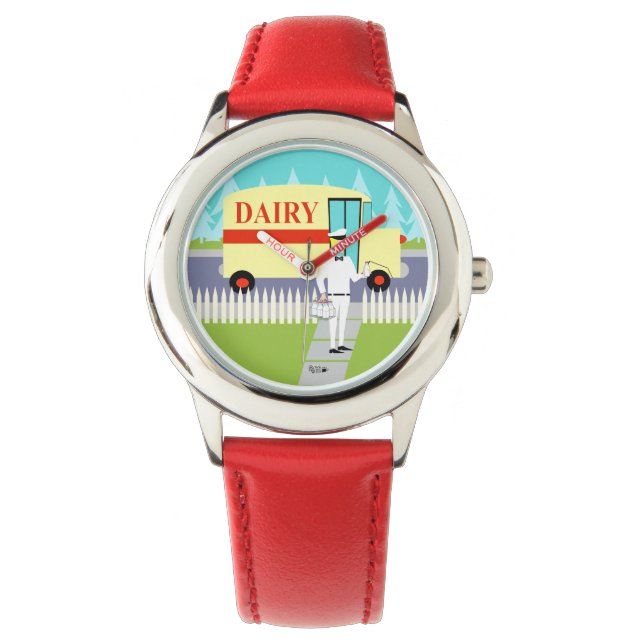 Retro Small Town Milkman Kid's Watch Armbanduhr (Vorderseite)