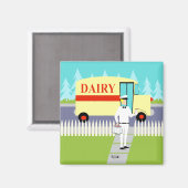 Retro Small Town Milkman Magnet (Vorderseite/Rückseite)