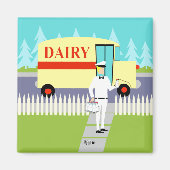 Retro Small Town Milkman Magnet (Vorne)