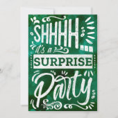 Retro Smaragdgrün Shh Überraschungs-Geburtstagsfei Einladung (Vorderseite)