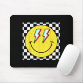 Retro Smile Face Checkered Pattern Preppy Happy Fa Mousepad (Mit Mouse)