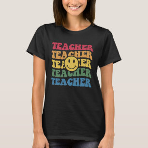 Retro Smile Face Lehrer Inspiration-Elementarfunkt T-Shirt