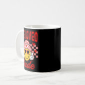 Retro Smile Face One Loved Dude Valentines Day Men Kaffeetasse (Vorderseite Links)