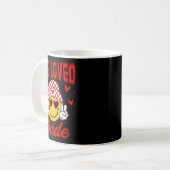 Retro Smile Face One Loved Dude Valentines Day Men Kaffeetasse (Vorderseite Links)