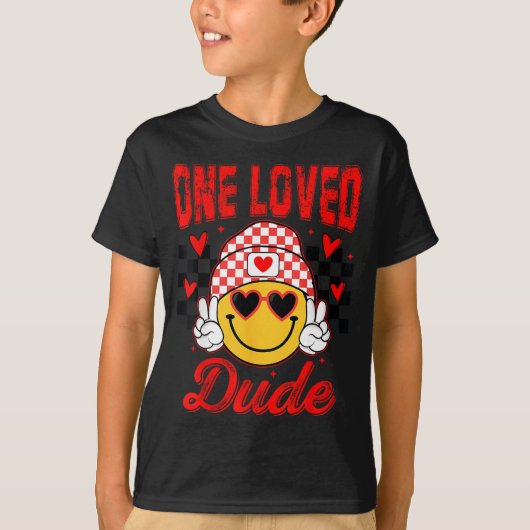 Retro Smile Face One Loved Dude Valentines Day Men T-Shirt (Vorderseite)