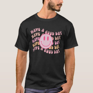 Retro Smile Face Pink Smile Face Ästhetische Trend T-Shirt