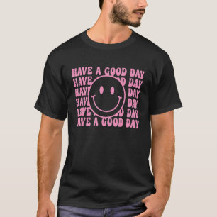 Retro Smile Face, Pink Smile Face Ästhetischer Tre T-Shirt
