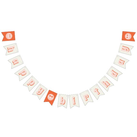 Retro Smile Happy Birthday Wimpelkette (Alle)