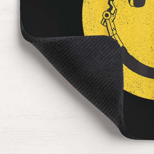 Retro Smile Music Face Kopfhörer 90er Männer Fraue Mousepad (Ecke)