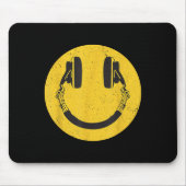Retro Smile Music Face Kopfhörer 90er Männer Fraue Mousepad (Vorne)