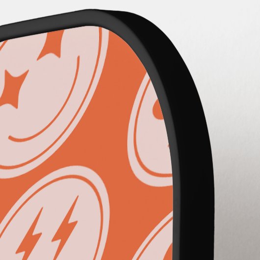 Retro Smile Pattern Individuelle Name Pickleball P Pickleball Schläger (Linke Seite)