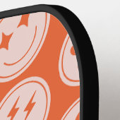 Retro Smile Pattern Individuelle Name Pickleball P Schläger (Linke Seite)