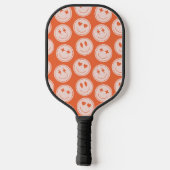 Retro Smile Pattern Individuelle Name Pickleball P Schläger (Rückseite)