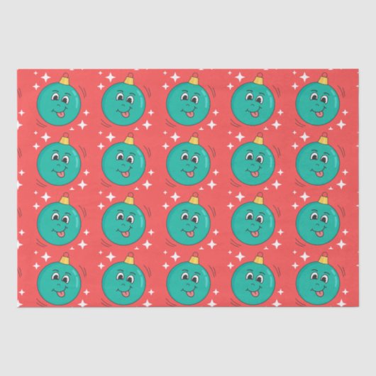 Retro Smiley Cartoon Seidenpapier (Vorderseite)