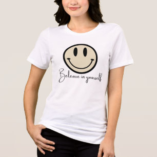 Retro Smiley Gesicht: Glaube an dich selbst T-Shir Tri-Blend Shirt