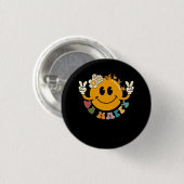 Retro Smiley Smile Face sein glückliches Gesicht t Button (Vorne & Hinten)