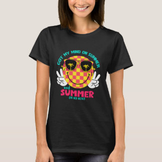 Retro Smiley Summer Vibes for Beach T-Shirt