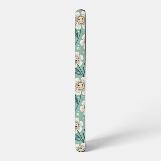 Retro Smiling Daisies - Groovy Boho Samsung Galaxy Hülle (Linke Seite)