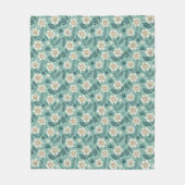 Retro Smiling Daisies Pattern - Groovy 70er Boho Fleecedecke (Vorderseite)