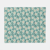 Retro Smiling Daisies Pattern - Groovy 70er Boho Fleecedecke (Vorderseite (Horizontal))