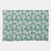 Retro Smiling Daisies Pattern - Groovy 70er Boho Geschirrtuch (Horizontal)