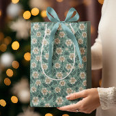 Retro Smiling Daisies Pattern - Groovy 70er Boho Mittlere Geschenktüte