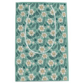 Retro Smiling Daisies Pattern - Groovy 70er Boho Mittlere Geschenktüte (Vorderseite)