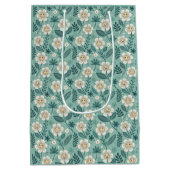 Retro Smiling Daisies Pattern - Groovy 70er Boho Mittlere Geschenktüte (Rückseite)