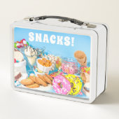 Retro Snack Food Desserts Metall Brotdose (Rückseite)