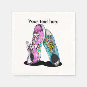 Retro Sneakers Boyfriend Girlfreind Serviette