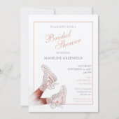 Retro Sneakers Peach Wedding Bridal Shower Einladung (Vorderseite)
