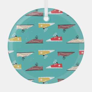 Retro-Sneakers: Vintages nahtloses Muster. Ornament Aus Glas