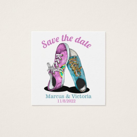 Retro Sneakers Wedding Save the Date (Vorderseite)