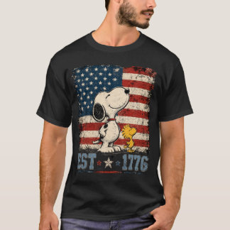Retro Snoopy 4. Juli Hund, Amerikanische Flagge Ki T-Shirt