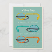 Retro Snorkels Summer Swim Party Einladung (Vorderseite)