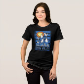 Retro Snow Valley Ski Sunset House Tri-Blend Shirt (Vorderseite voll)