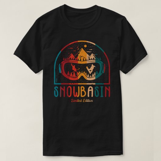 Retro Snowbasin Skiabenteuer T - Shirt (Design vorne)