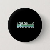 Retro Snowbird, Utah Skilaufen Button (Vorderseite)