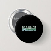 Retro Snowbird, Utah Skilaufen Button (Vorne & Hinten)