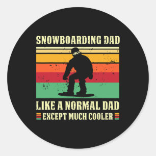 Retro-Snowboard-Daddy Vintage-Snowboarder Papa Sn Runder Aufkleber