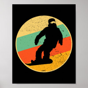 Retro-Snowboard-Design Vintage-Snowboarder 70er Poster