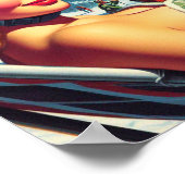 Retro Snowboard Girl Poster (Ecke)