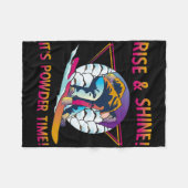 Retro Snowboard Rise und Shine Powder Time 80er Sn Fleecedecke (Vorderseite (Horizontal))